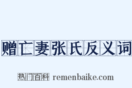 赠亡妻张氏反义词是什么意思的图片